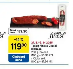 Tesco Gyulai klobása nabídka