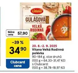 Tesco Vitana rodinná polév ka nabídka