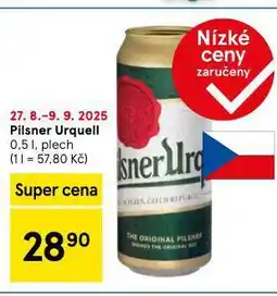 Tesco Pivo pilsner urquell nabídka