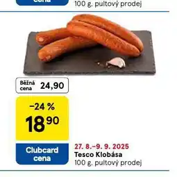Tesco Klobása nabídka
