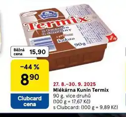Tesco Kunín termix nabídka