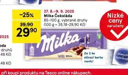 Tesco Milka čokoláda nabídka