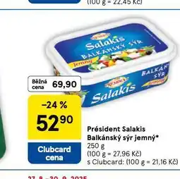 Tesco Présiddent salakis balkánský sýr jemný nabídka