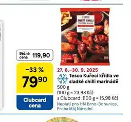 Tesco Kuřecí křídla ve sladké chilli marinádě nabídka