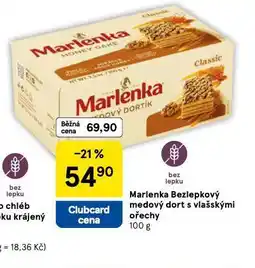 Tesco Marlenka bezlekový medový dort nabídka