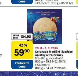 Tesco Kolonáda tradiční oplatky s čokoládovooříškovou náplní nabídka