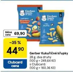 Tesco Gerber dětské kukuřičné křupky nabídka