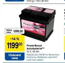 Tesco Powerboost autobaterie 45 ah nabídka