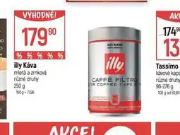 Globus Illy káva mletá a zrnková nabídka