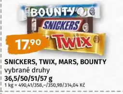 Terno Snickers, Twix, Mars, Bounty nabídka