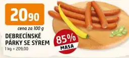 Trefa Debrecínské párky se sýrem nabídka
