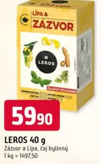 Trefa LEROS Zázvor a Lípa, čaj bylinný nabídka