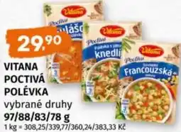 Trefa Vitana poctivá polévka nabídka