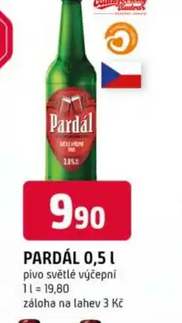 Trefa Pardál pivo světlé výčepní nabídka