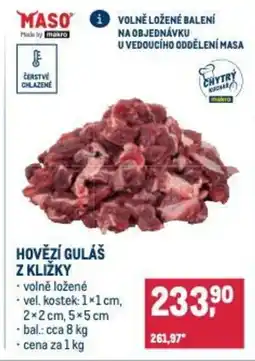 Makro Hovězí guláš z kližky nabídka