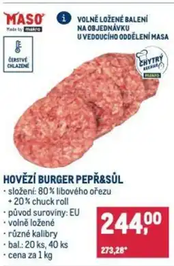 Makro Hovězí burger pepř&sůl nabídka