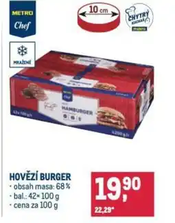 Makro Hovězí burger nabídka