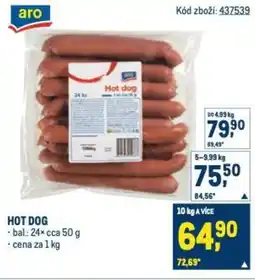 Makro Hot dog nabídka