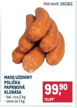 Makro Maso uzeniny polička papriková klobása nabídka