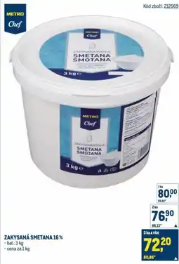 Makro Metro Chef Zakysaná smetana 16% nabídka