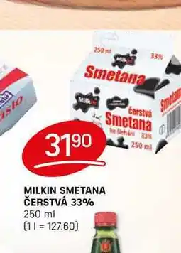 Flop MILKIN SMETANA ČERSTVÁ 33% 250 ml nabídka