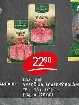 Flop VYSOČINA, LOVECKÝ SALÁM 75 - 100 g krájené nabídka