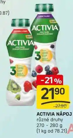 Flop ACTIVIA NÁPOJ různé druhy 270 - 280 g nabídka