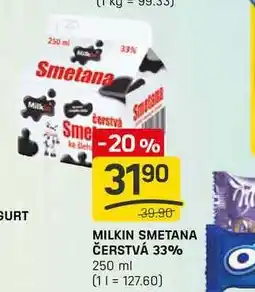 Flop MILKIN SMETANA ČERSTVÁ 33% 250 ml nabídka