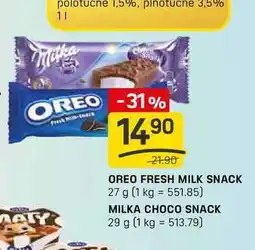 Flop OREO FRESH MILK SNACK 27 g nabídka