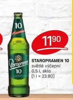 Flop STAROPRAMEN 10 světlé výčepní 0,5l nabídka