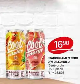 Flop STAROPRAMEN COOL 0% ALKOHOLU různé druhy 0,5 1, plech nabídka