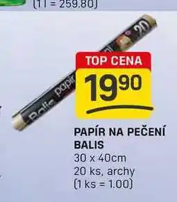 Flop PAPÍR NA PEČENÍ BALIS 30 x 40cm 20 ks, archy nabídka