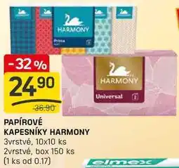 Flop PAPÍROVÉ KAPESNÍKY HARMONY 3vrstvé, 10x10 ks nabídka