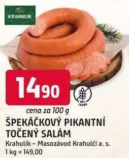Trefa Špekáčkový pikantní točený salám 100g nabídka