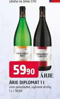 Trefa ÁRIE DIPLOMAT 1l vino polosladké, vybrané druhy nabídka
