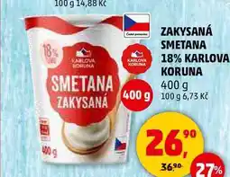 Penny Market ZAKYSANÁ SMETANA 18% KARLOVA KORUNA, 400 g nabídka