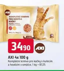 Trefa AXI 4x 100 g Kompletní krmivo pro kočky s kuřecím a hovězím v omáčce nabídka