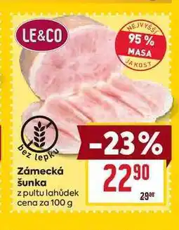 Billa Zámecká šunka z pultu lahůdek cena za 100 g nabídka