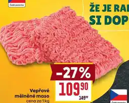 Billa Vepřové mělněné maso cena za 1 kg nabídka