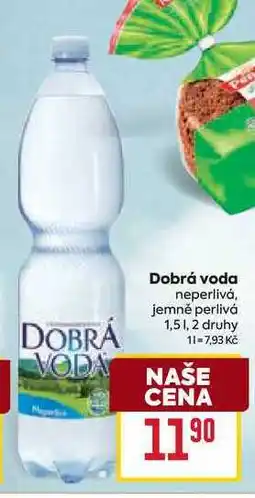 Billa Dobrá voda neperlivá, jemně perlivá 1,5l nabídka