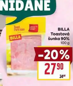 Billa BILLA Toastová šunka 90% 100 g nabídka