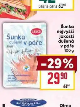 Billa Šunka nejvyšší jakosti dušená v páře 100 g nabídka