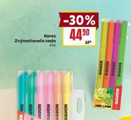 Billa Kores Zvýrazňovače sada 4 ks nabídka