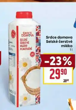 Billa Srdce domova Selské čerstvé mléko 1l nabídka