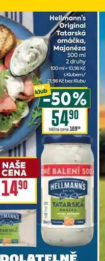 Billa Hellmann's Original Tatarská omáčka, Majonéza 500 ml nabídka