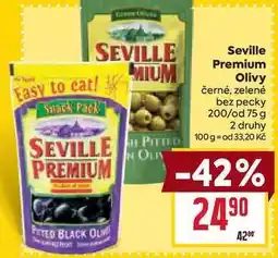 Billa Seville Premium Olivy černé, zelené bez pecky 200/od 75 g nabídka