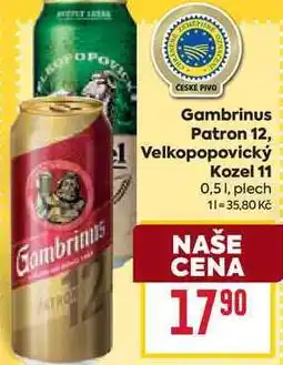 Billa Velkopopovický Kozel 11 0,5 l, plech nabídka
