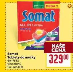 Billa Somat Tablety do myčky 60-75 ks nabídka