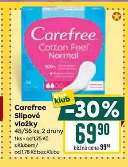 Billa Carefree Slipové vložky 48/56 ks nabídka