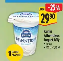 Albert Kunín Athentikos Jogurt bílý 400 g nabídka